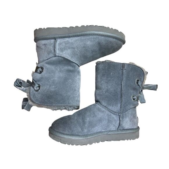 UGG Australia Customizable Bailey Bow Short Shearling Boots Charcoal - Picture 7 of 7